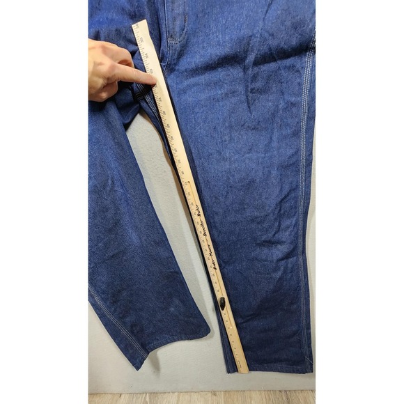 Vintage Carhartt Denim Bib Overalls Mens 32 Blue Workwear Carpenter Utility - Picture 4 of 16